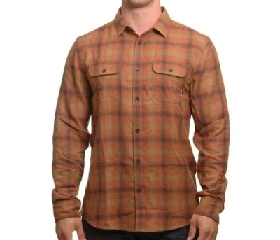 REEF Men's COLD DIP 12 L/S Flannel Shirt - Rust - Small - NWT  - Image 1 of 2