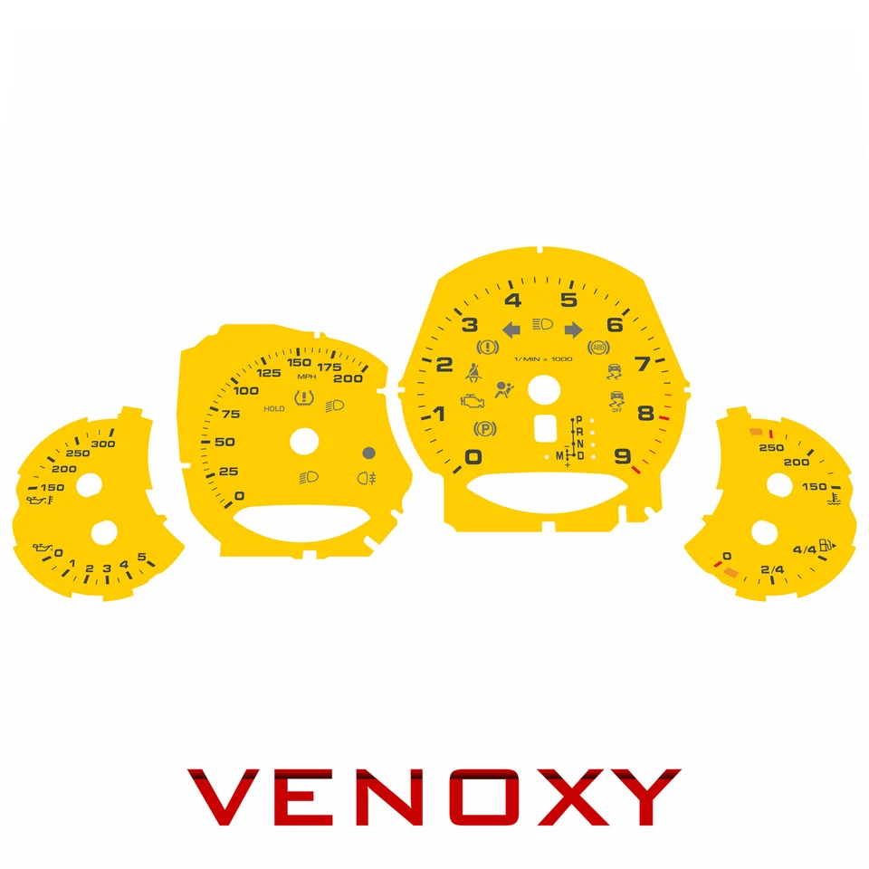 Porsche 911 991 Carrera / S 2011-2015 PDK amarillo MPH venoxi caras de calibre personalizado Foto 1 de 4