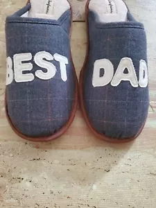 Dearfoams Best Dad Memory Foam Slippers Pavement Choose Size New With Tags - Picture 1 of 5