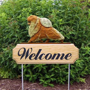 Pomeranian Wood Welcome Outdoor Sign Orange - Bild 1 von 1