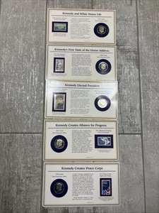 Lot of 5 Kennedy Half Dollars And Stamp 1976 Bicentennial 1979, 1980, 1981 1982 - Bild 1 von 7