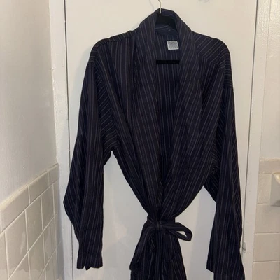 BATA POLO RALPH LAUREN MANGA LARGA CON CINTURÓN AZUL ALGODÓN RAYAS Talla L/XL Foto 1 de 4