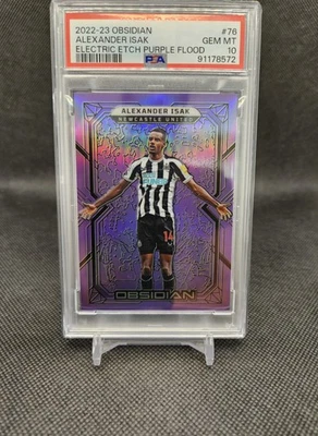 2022/23 Obsidian. ALEXANDER ISAK, EE Purple Flood /25 PSA 10. RC Year - Image 1 of 2