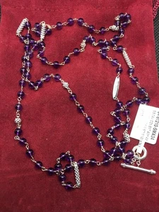 Lagos Caviar Icon Sterling Silver & Amethyst Bead Necklace 34 in - Picture 1 of 7