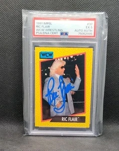 1991 IMPEL WCW #37 Ric Flair Auto Signed PSA 5 Wrestling Card - Picture 1 of 2