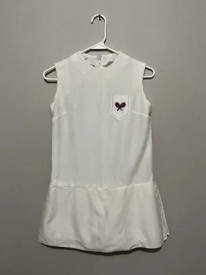 Vestido Mameluco Tenis Hecho a Mano Vintage Años 60 70 Blanco Skort Mod Talla XS/Pequeño Foto 1 de 4