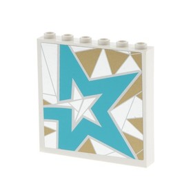 1X Lego Panel 1X6X5 White Sticker Mosaic Star Left Friends 41106 59349PB099L