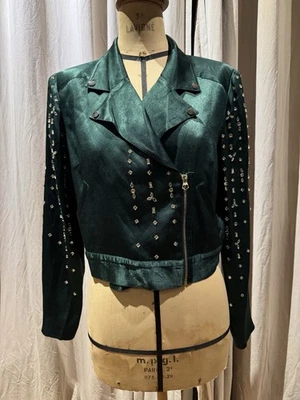 Chaqueta de Moto Bebe De Colección Muestra Viscosa Cristal Satinado Incrustado M Foto 1 de 4