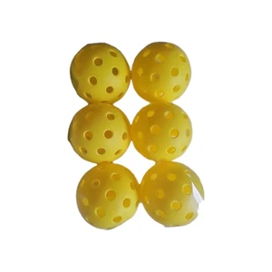 6er Pack Outdoor Pickleball Bälle 40 Löcher Pickleball für Amateure gelb - Bild 1 von 2