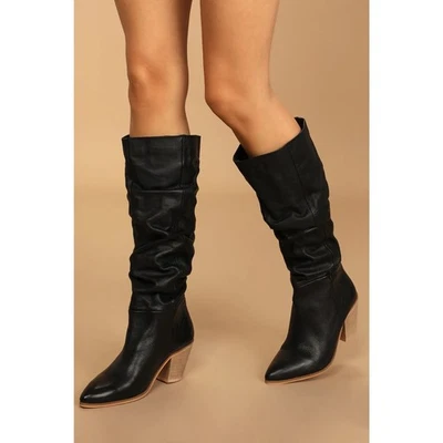 Botas holgadas Matisse Remi para mujer 5 M cuero negro tacón hasta la rodilla nuevas sin caja Foto 1 de 4