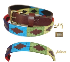Polo Belt Hand embroidery in Leather,the best artisan quality, BP0033  for Women - Picture 1 of 5