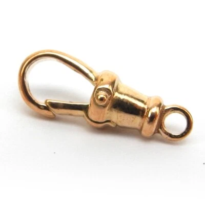 Albert Swivel Clasp Solid 9ct Rose Gold 17mm Pocket Watch Fob Dog Clip - FS665 - Image 1 of 2