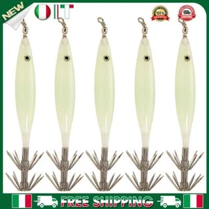 - 5 esche luminose per gamberetti, 8 cm, esche rigide per calamari (argento) - Foto 1 di 10