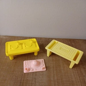 PLAYSKOOL DOLLHOUSE FOOD BED TRAY DOLLHOUSE ACCESSORY PLACE SETTING LOT OF 3 - Picture 1 of 7