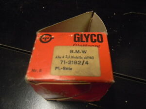  NOS GLYCO ROD BEARINGS  BMW 1500 1800 2000 4 CYL 1960'S. STD # 71-2182 / 4 