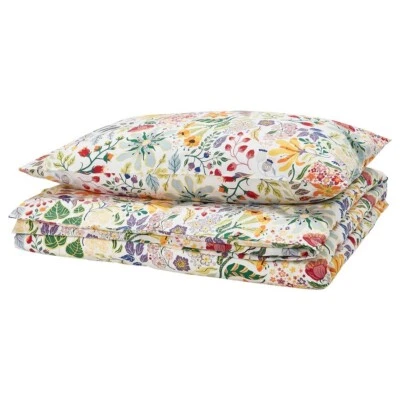 Ikea STRANDLUMMER Twin Duvet cover & pillowcase multicolor/floral pattern - NEW - Image 1 of 4