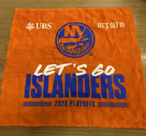 NHL New York Islanders 2023 Stanley Cup Playoffs Game 3 Rally Towel UBS Arena Cover