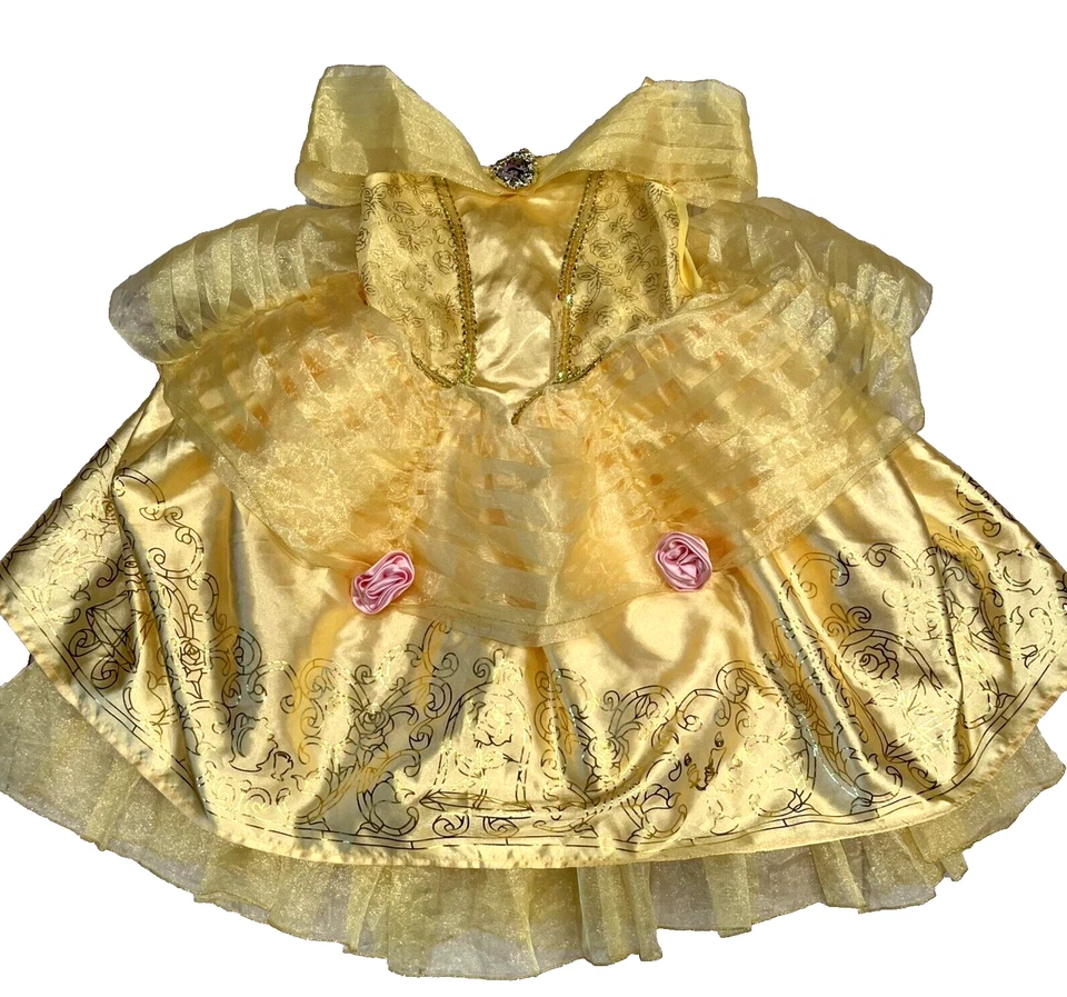 Disney Belle Beauty & The Beast Princess Yellow Tulle Dress Up Costume XS 3T/4T - Image 1 of 4