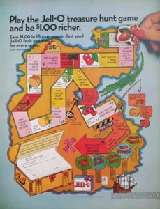1966 Jello Treasure Hunt Game Print Ad, Beautiful Colors - Picture 1 of 1