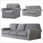 1/2/3 Seater Velvet Stretch Sofa Slipcover With Cushion Backrest Cover