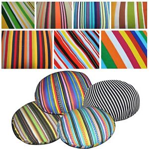Flat Round Shape Cover*Stripe Cotton Canvas Floor Seat Chair Cushion Case*AK2