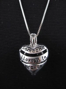 Italian 925 sterling silver necklace heart pendant "Someone I Love Is In Heaven" - Bild 1 von 11