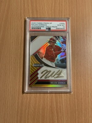 2020 Prizm DP Nolan Gorman St Louis Cardinals SSP GOLD Auto /10 PSA 10 LOW POP 1 - Image 1 of 3