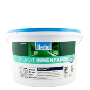 Herbol Silikat Innenfarbe 12,5L weiss, mineralische Wandfarbe, Silikatfarbe - Bild 1 von 1