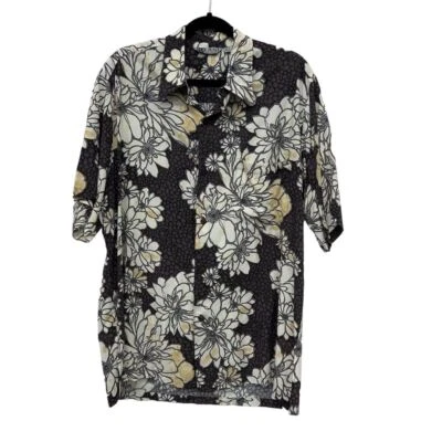 Iolani Hawaiian Shirt L Vintage Floral Print Rayon Camp Collar Button-Up Men's - Image 1 of 4
