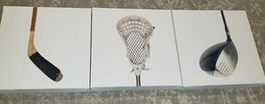 3 Home Decorative Sports Canvas Golf Lacrosse And Hockey Pictures. - Picture 1 of 5