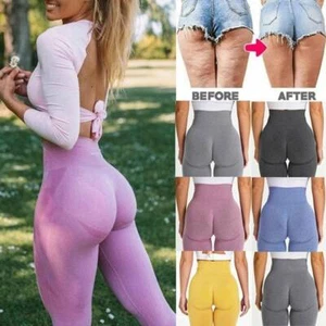 Solid Sexy Push Up Women Fitness High Waist Pants Workout Fitness Gym Leggings - Picture 1 of 24
