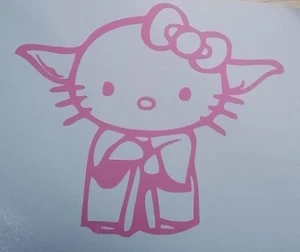 Calcomanía Hello Kitty YODA Star Wars Obi Win Kenobi Pegatina Interior/Exterior Permanente - Imagen 1 de 5