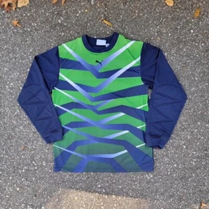 Vintage 90s/Y2K Puma Abstract Printed Soccer Goalie Long Sleeve Jersey Shirt - Picture 1 of 7