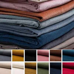 Jumbo 6 Wale Cotton Stretch Corduroy Fabric Material 340 GSM Rib Furnishing - Picture 1 of 40