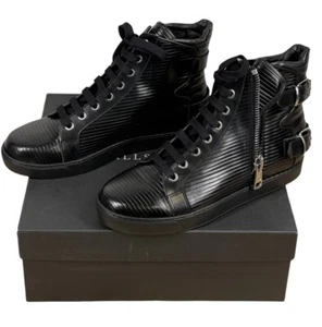 AllSaints schwarz Leder Schnür Schnalle Reißverschluss KEIKO High Top Sneaker Gr. 39 NEU - Bild 1 von 8