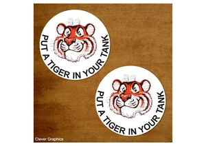 ESSO Put A Tiger In Your Tank classic Petrol Stickers x 2 with FREE UK Delivery - Picture 1 of 1