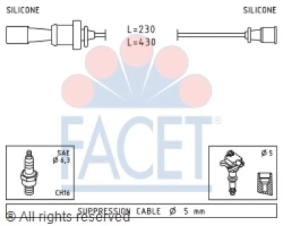 Spark Plug Wire Set-Evolution Facet 4.7251 fits 05-06 Mitsubishi Lancer - Image 1 of 2