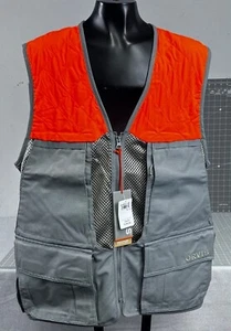 Orvis Men's Upland Hunting Vest S Orange & Gray Mesh Pockets Quilted Shoulder - Picture 1 of 9