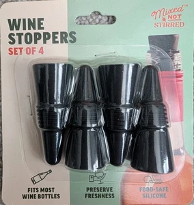 Pack de 4 tapones de silicona para botellas de vino - Imagen 1 de 1