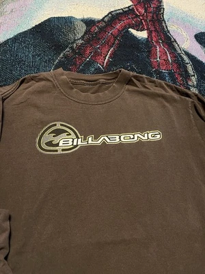 Vintage 90s Billabong Brown Long Sleeve Shirt Men's M Surfwear Skate Grunge Goth - Image 1 of 4