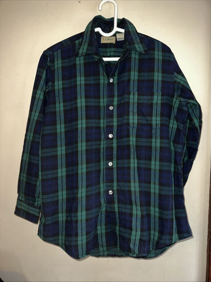 Vintage L.L. Bean Freeport Maine Plaid Flannel Shirt Made in USA Men's Medium - Image 1 of 3