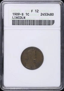 1909-S 1C Lincoln Wheat Cent ANACS F 12 | Soap Box - Picture 1 of 4