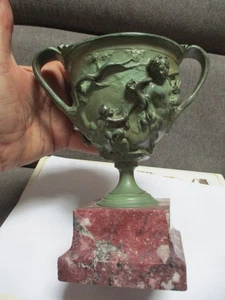 cassolette bronze sur marbre a decor de centaure XIX eme - Imagen 1 de 7