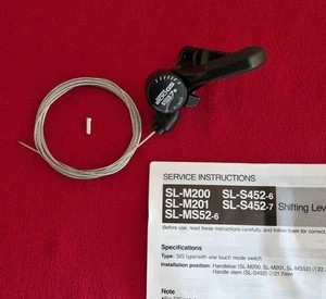 Leva cambio pollice Shimano SL-M201 SIS, 7 velocità, destra, incl. cavo cambio, NOS, retrò - Foto 1 di 3