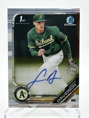 2019 Bowman Chrome Draft Logan Davidson Auto Oakland Athletics - Image 1 of 2