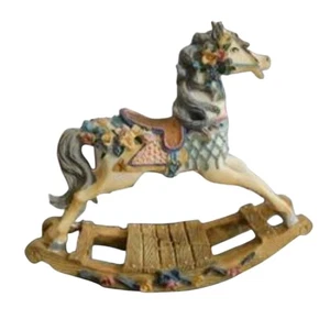 Figura de caballo mecedor vintage de arte popular 5 1/2" - Imagen 1 de 8