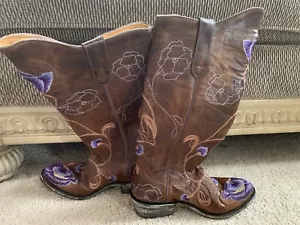 Stivali donna cowboy cowgirl Mexicana Old Gringo misura 5,5 fiori ricamati - Foto 1 di 21
