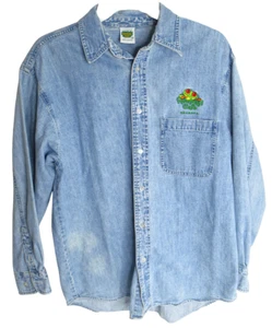 Vintage Rainforest Cafe Orlando Long Sleeve Button Up Denim Shirt- Size Small - Picture 1 of 8