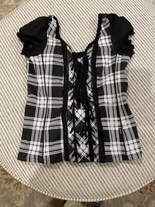 Corsé Tripp NYC Y2K negro blanco con cremallera XL para mujer’s - Imagen 1 de 4