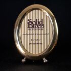 Vintage - Solid Brass Picture Frame Oval Footed. Gold.